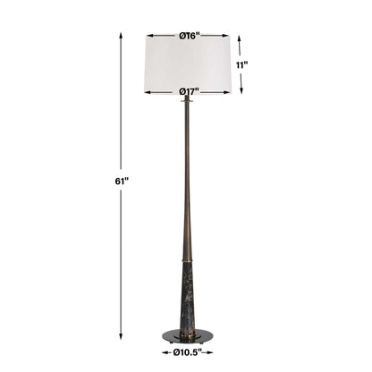 Tallarico - Brass & Marble Floor Lamp - Black / Bronze / Brown