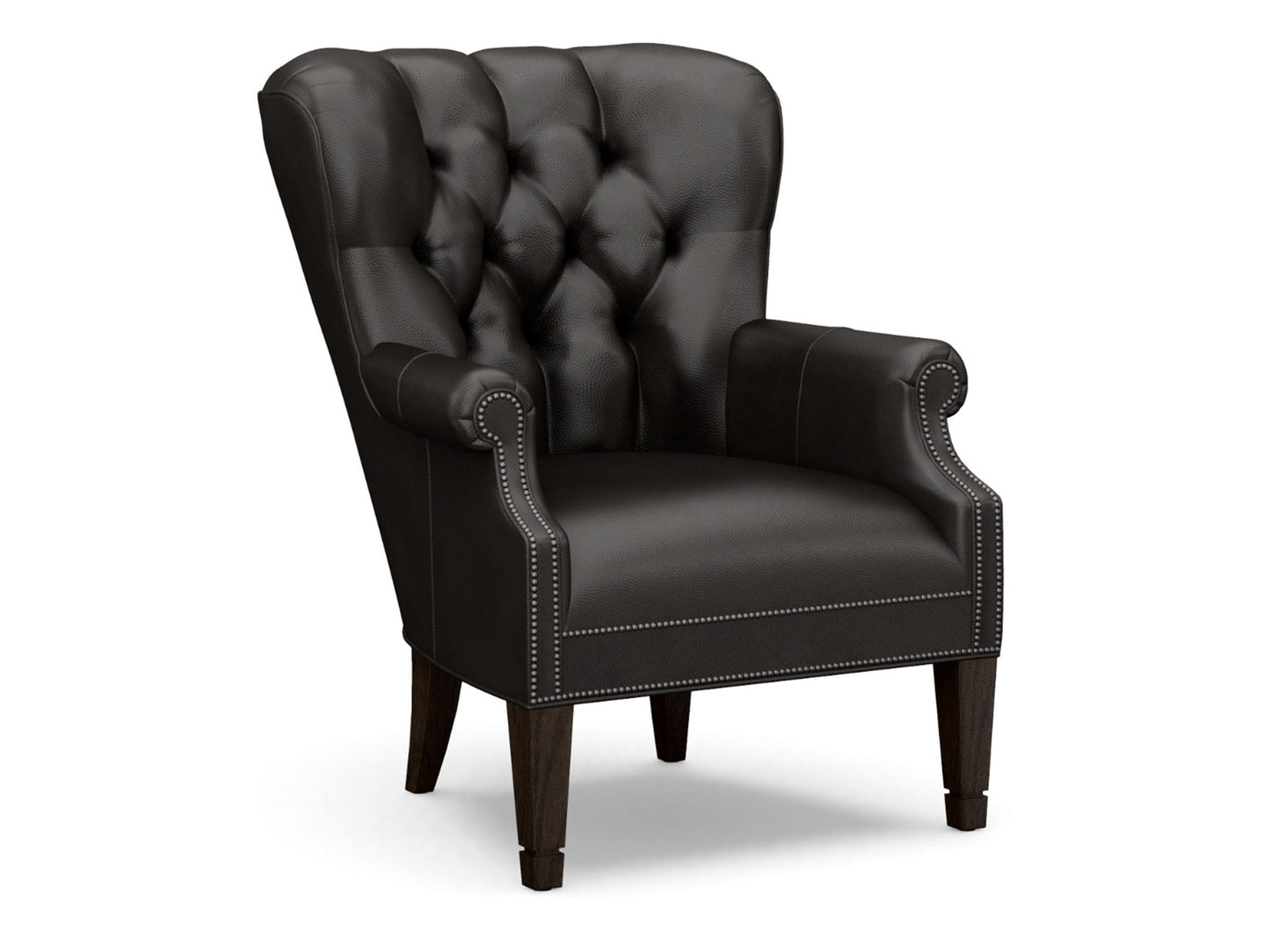 Lexington Leather - Wilton Leather Wing Chair - Dark Brown