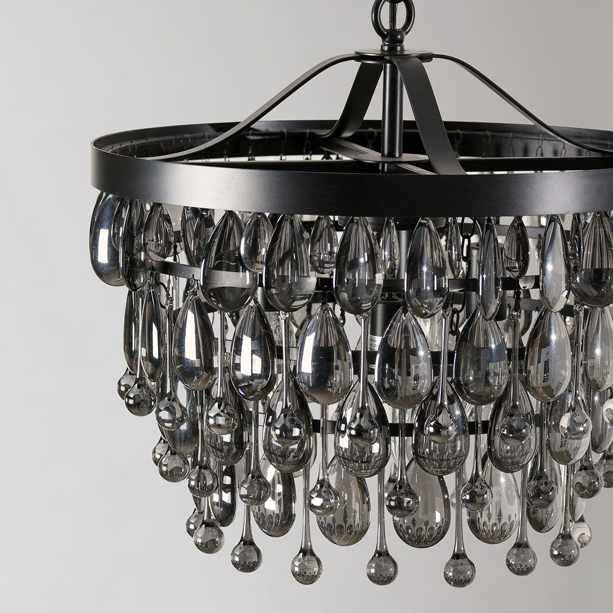 Renata - Glass Round Chandelier - Black