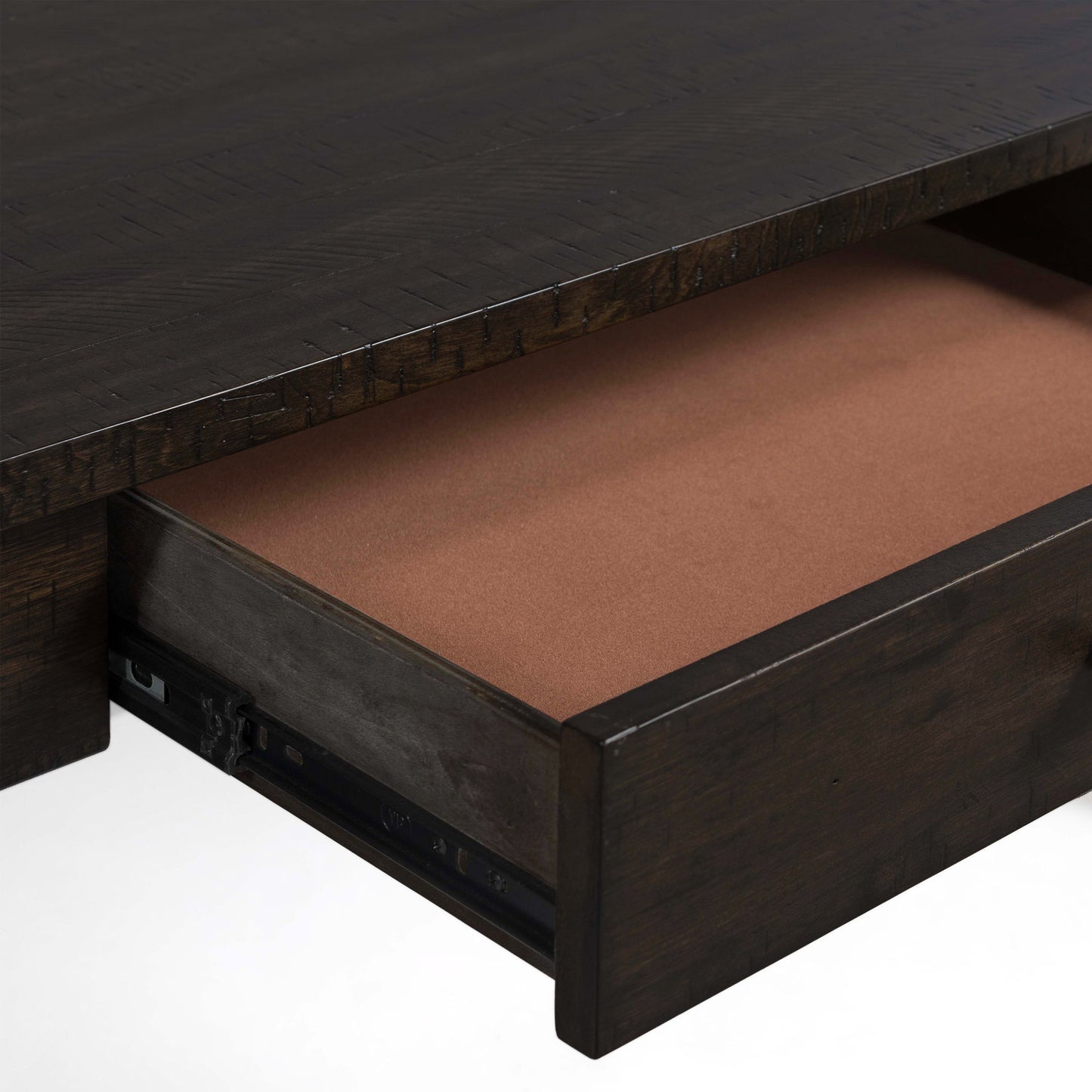 Stone - Chairside Table With PU Base - Dark Walnut