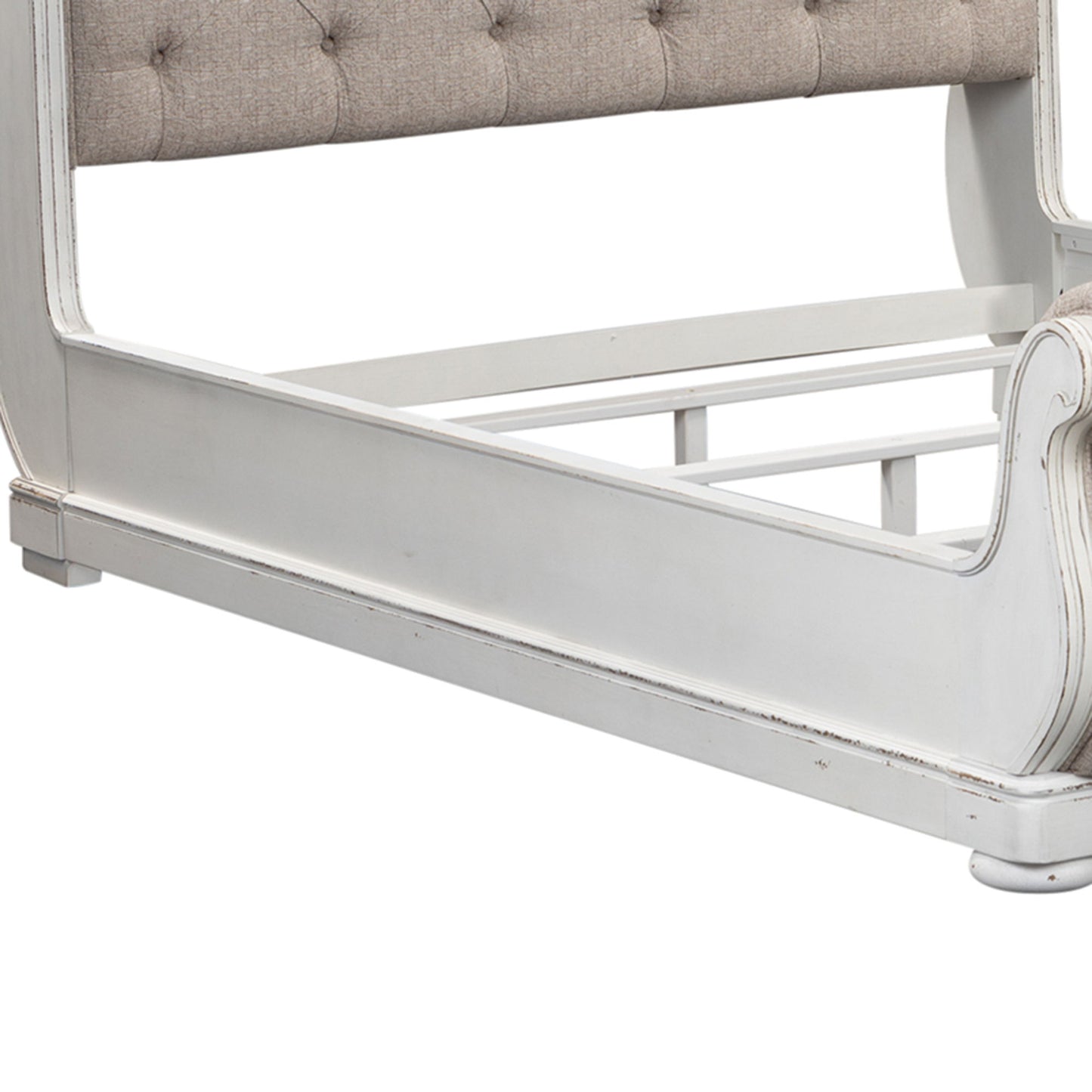 Magnolia Manor - California King Upholstered Sleigh Bed Rails - Antique White