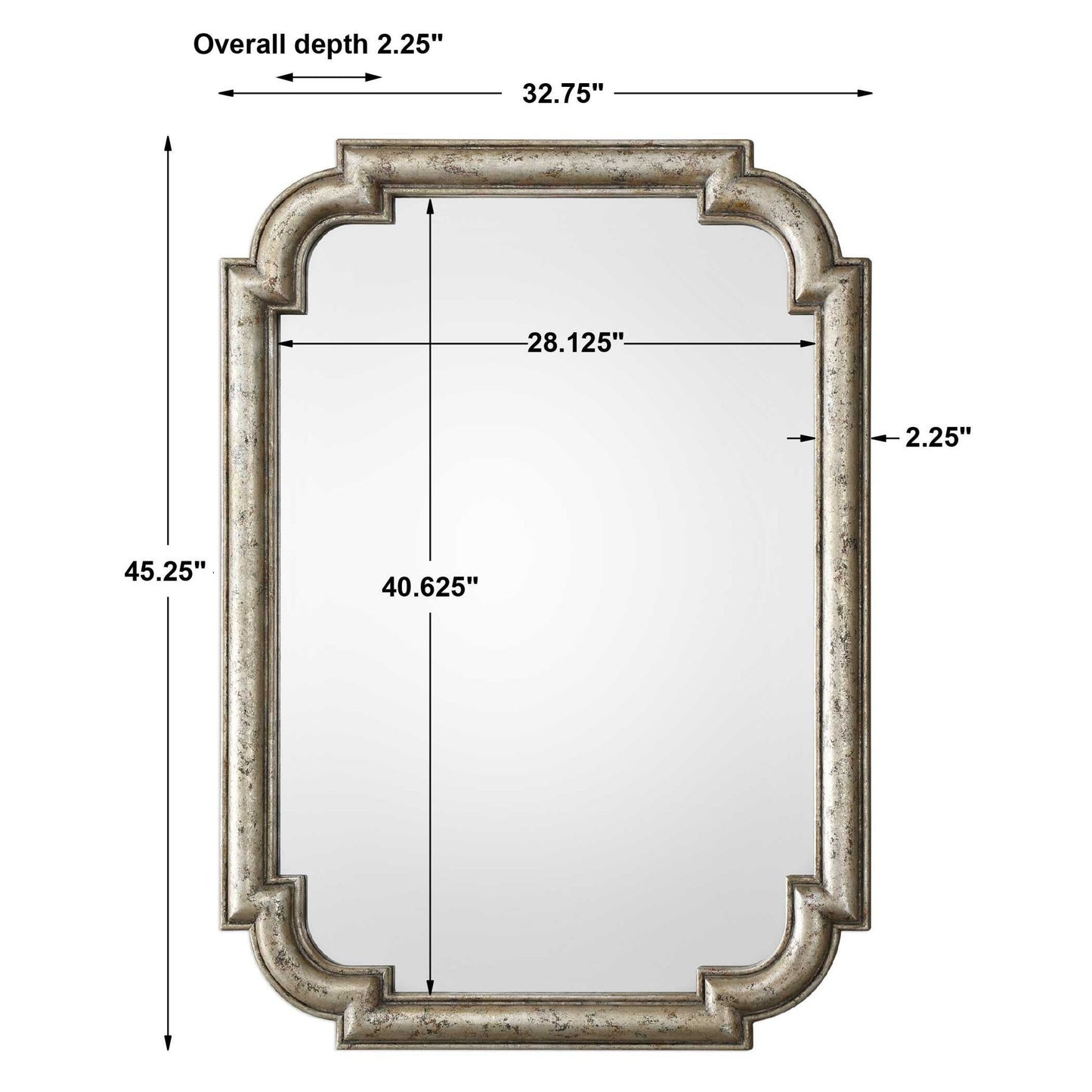 Calanna - Mirror - Antique Silver