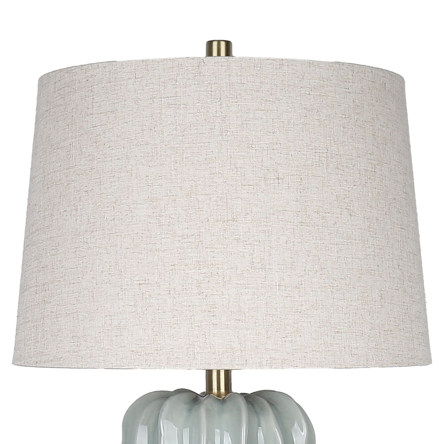 Wave Crest Ceramic & Frosted Crystal Table Lamp (Set of 2) - Glacier Blue / Frosted Crystal