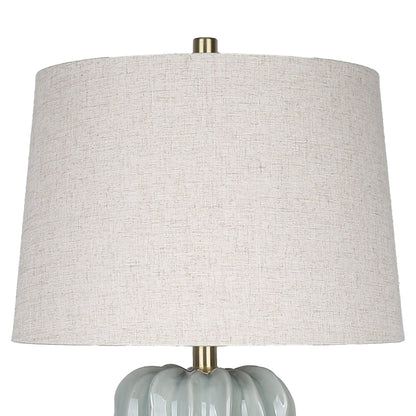 Wave Crest Ceramic & Frosted Crystal Table Lamp (Set of 2) - Glacier Blue / Frosted Crystal
