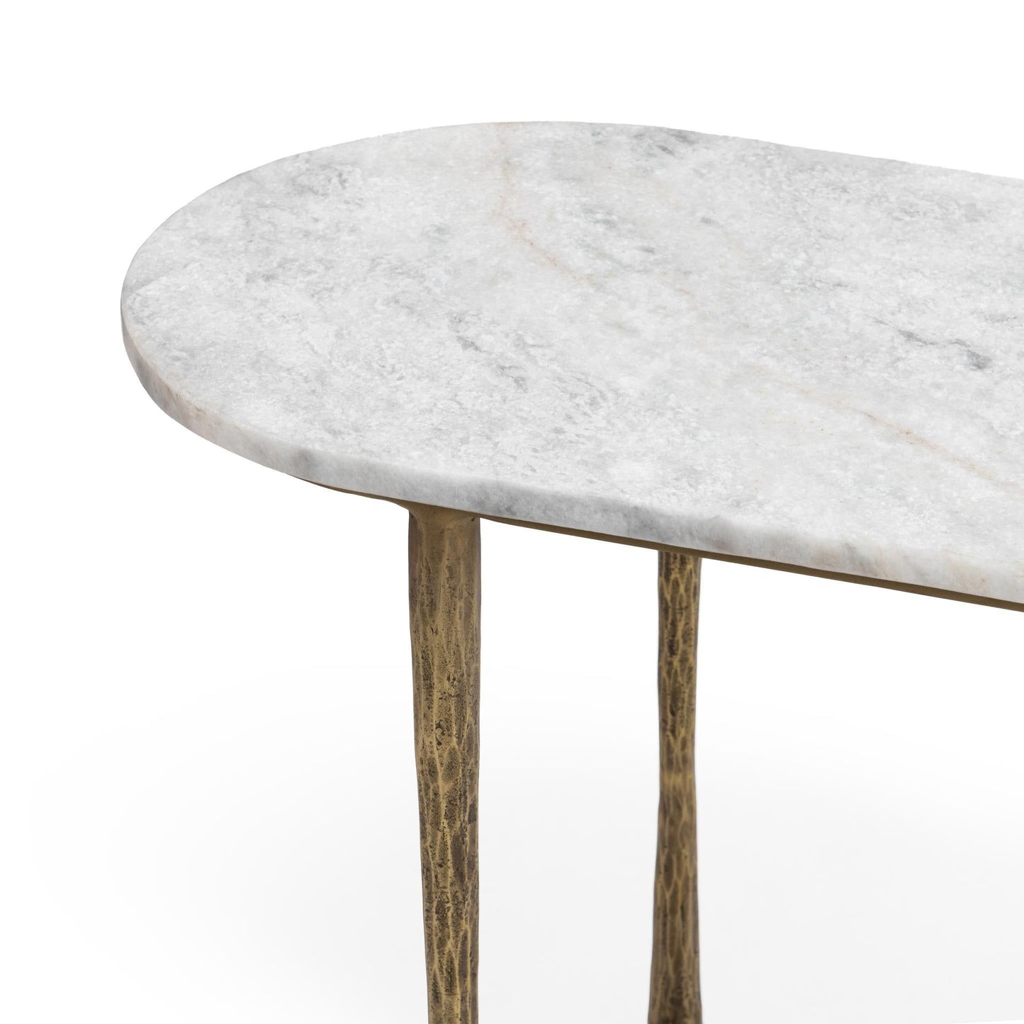 Venicia - Oval Console Table - White Sage