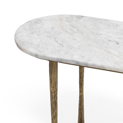 Venicia - Oval Console Table - White Sage
