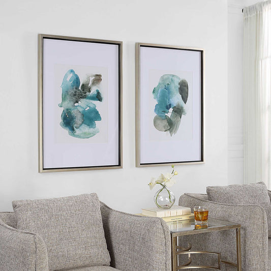 Blueprints - Watercolor Prints (Set of 2) - Light Blue