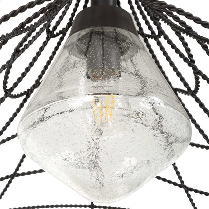 Whirlwind - 1 Light Indoor-Outdoor Pendant - Dark Bronze