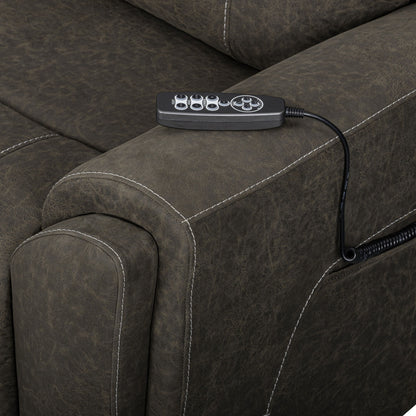 Gaia - RAF Recliner With Power Headrest, Footrest, Massage, Heat - Sable