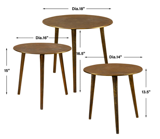 Kasai - Coffee Tables (Set of 3) - Gold