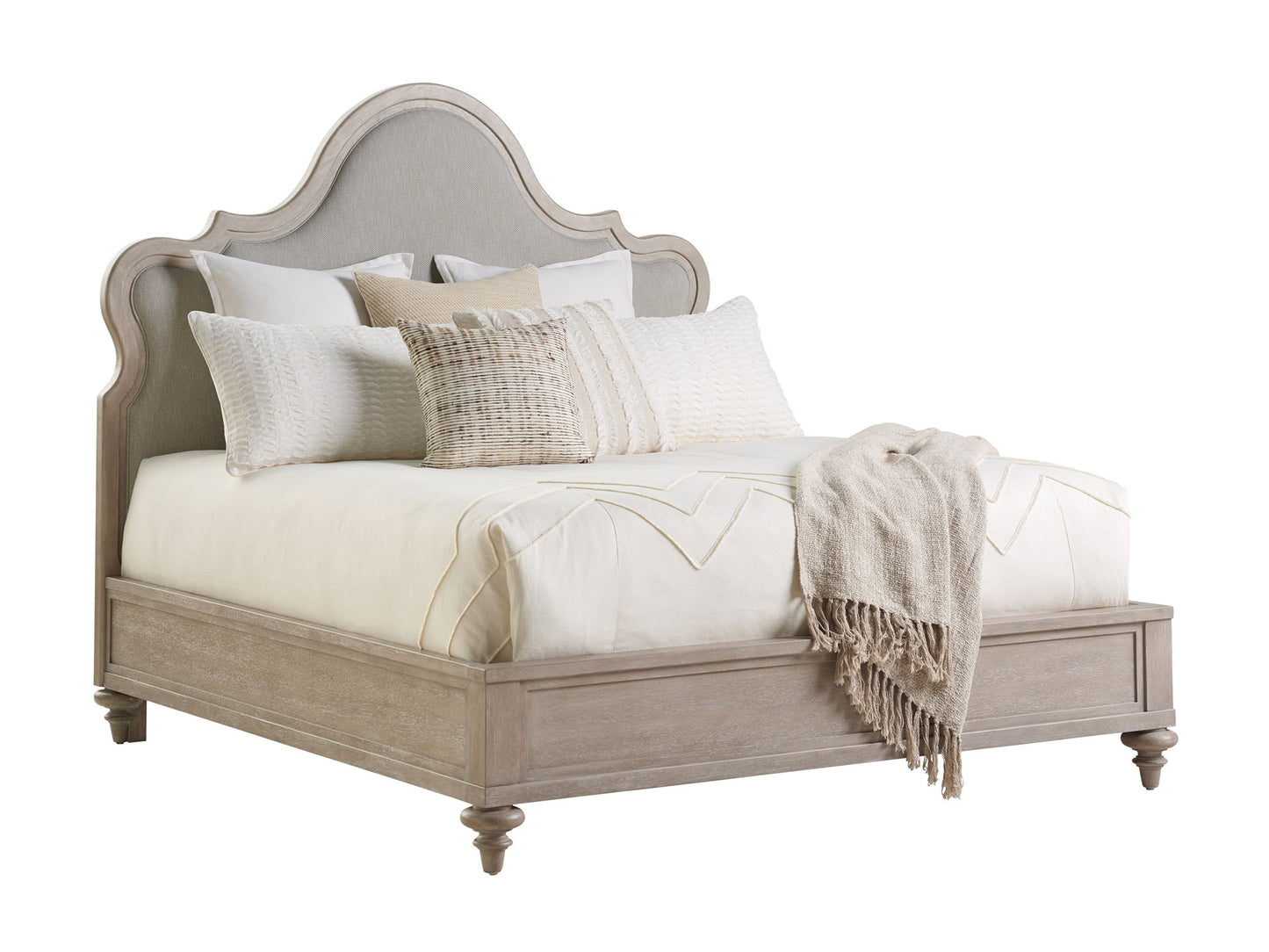 Malibu - Zuma Custom Upholstered Headboard 6/6 King - Light Brown / Gray