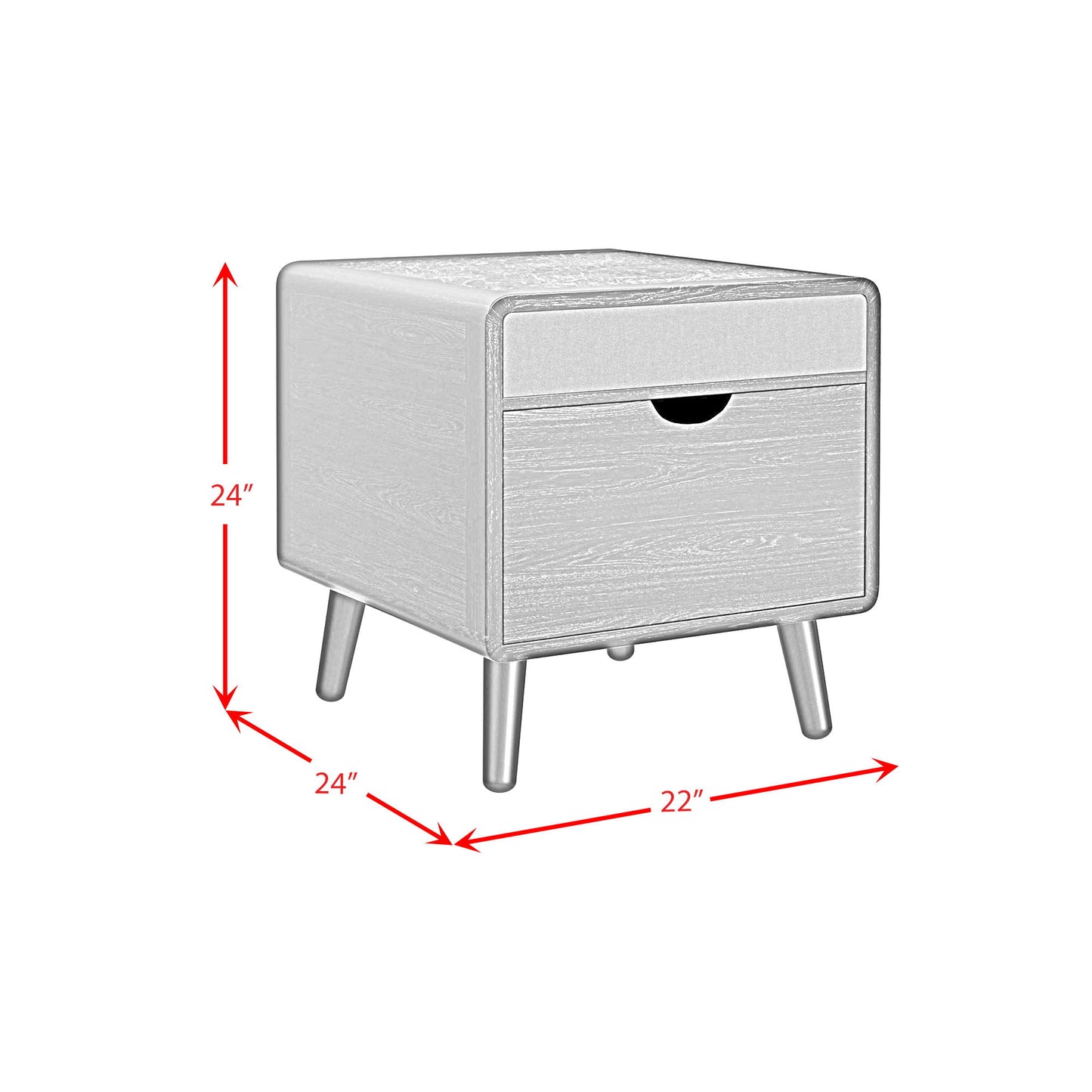 Halo - Square Smart End Table - Black