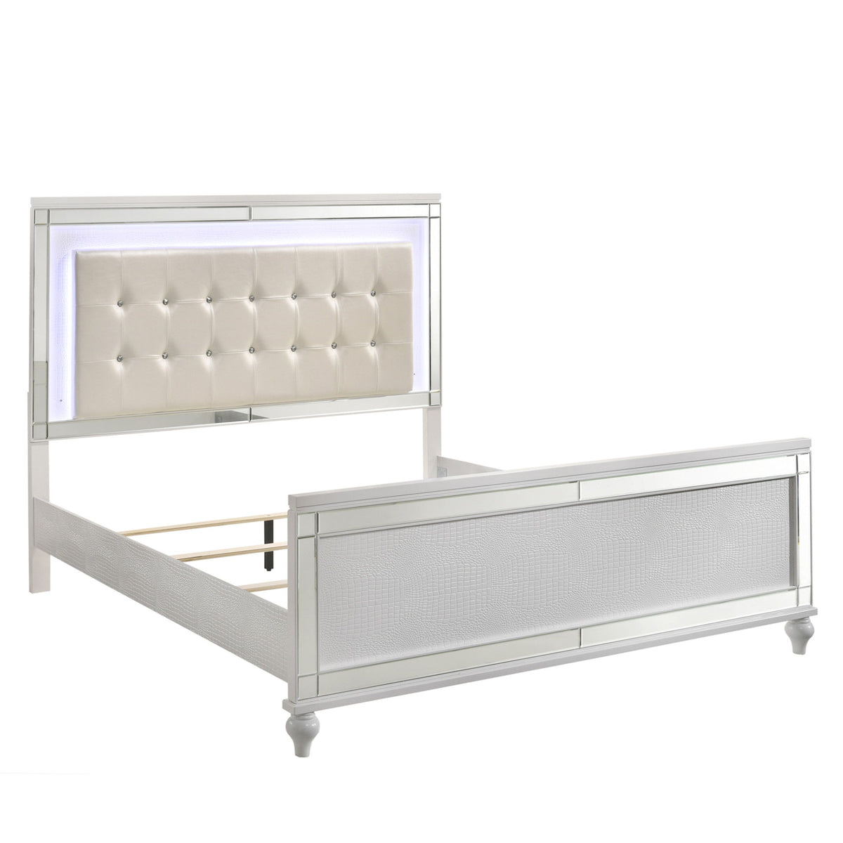 Valentino - 5/0 Queen Lighted Headboard - White
