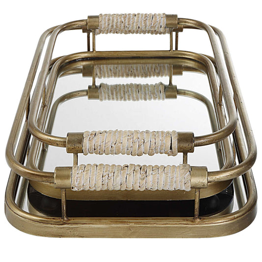 Rosea - Trays (Set of 2) - Brushed Gold