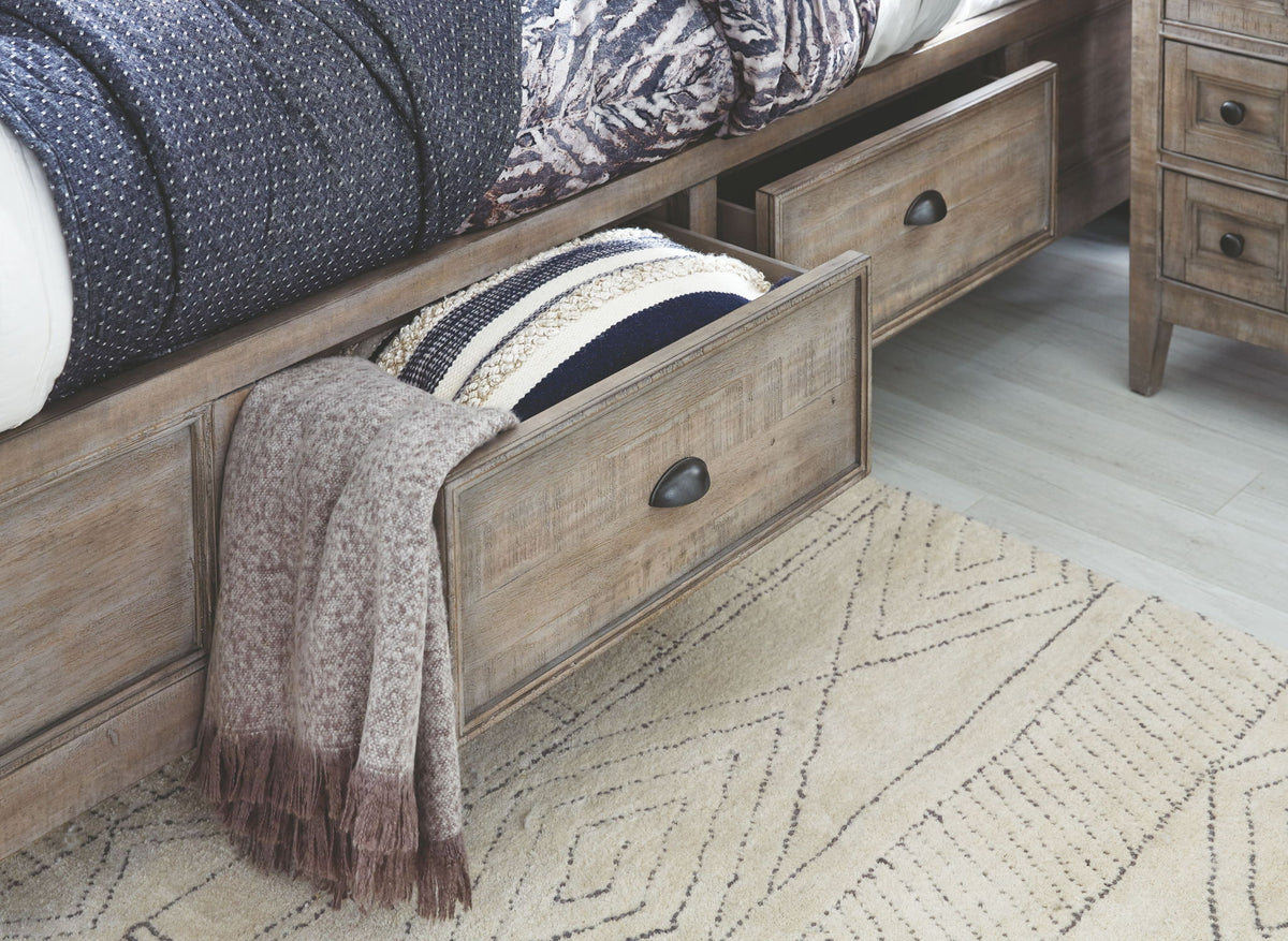 Paxton Place - Complete Panel Bed With Storage Rails