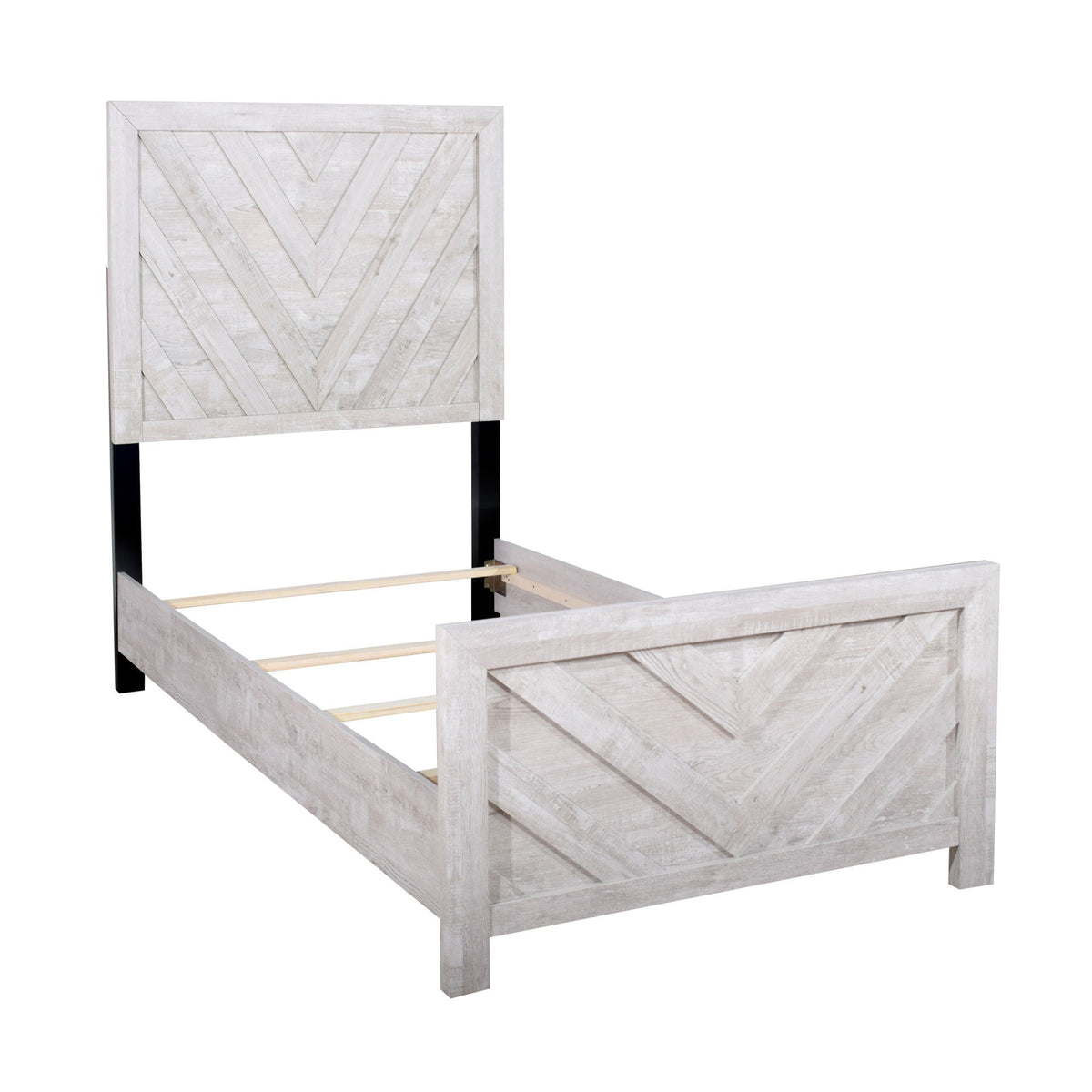 Biscayne - 3/3 Twin Headboard Footboard & Slats - Driftwood
