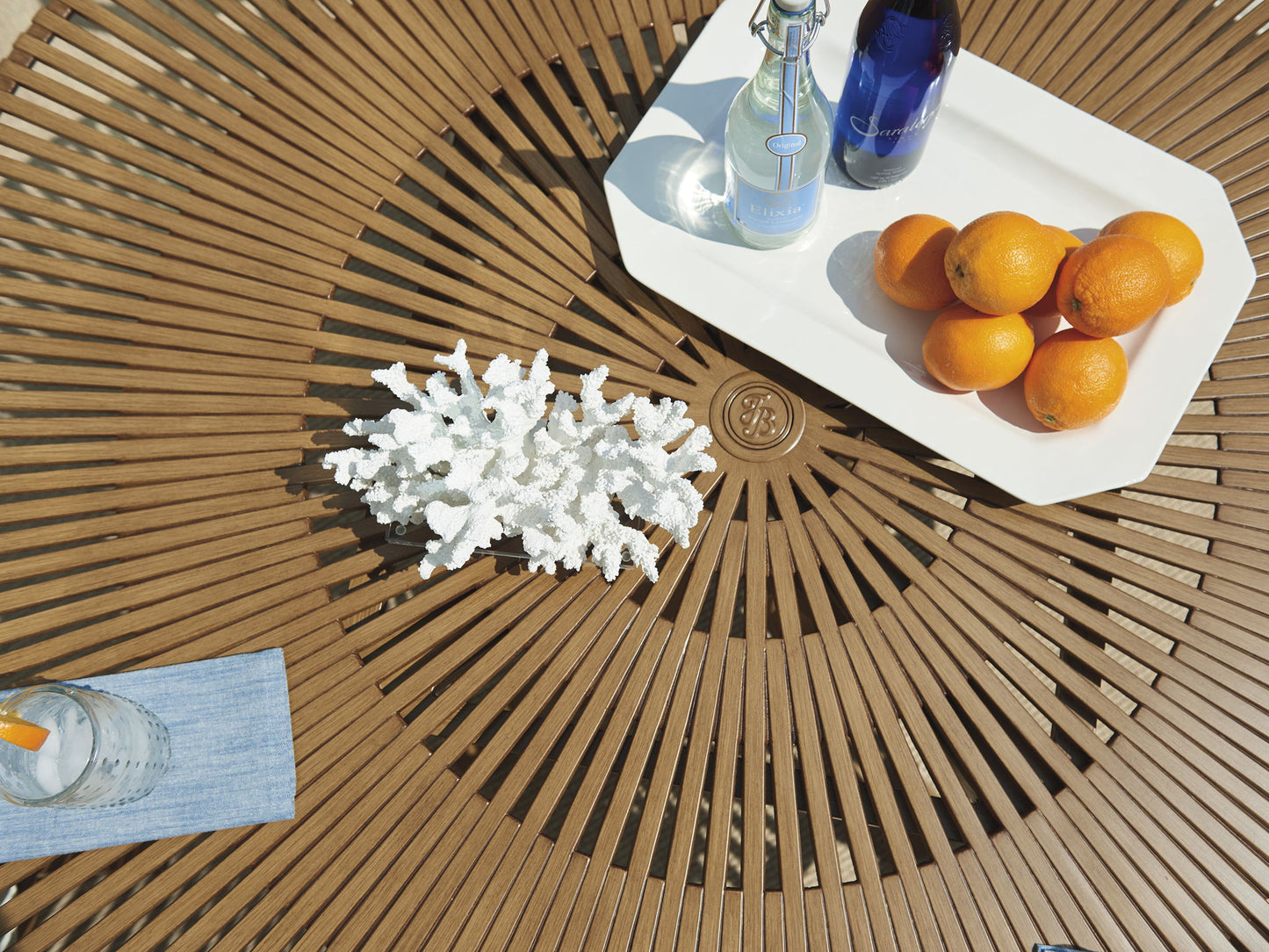 St Tropez - Round Dining Table - Light Brown