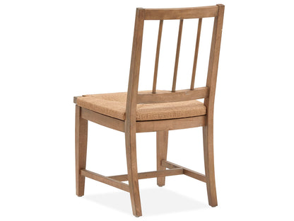 Lindon - Dining Side Chair With Paper Cord Seat (Set of 2) - Belgian Wheat / Light Brown