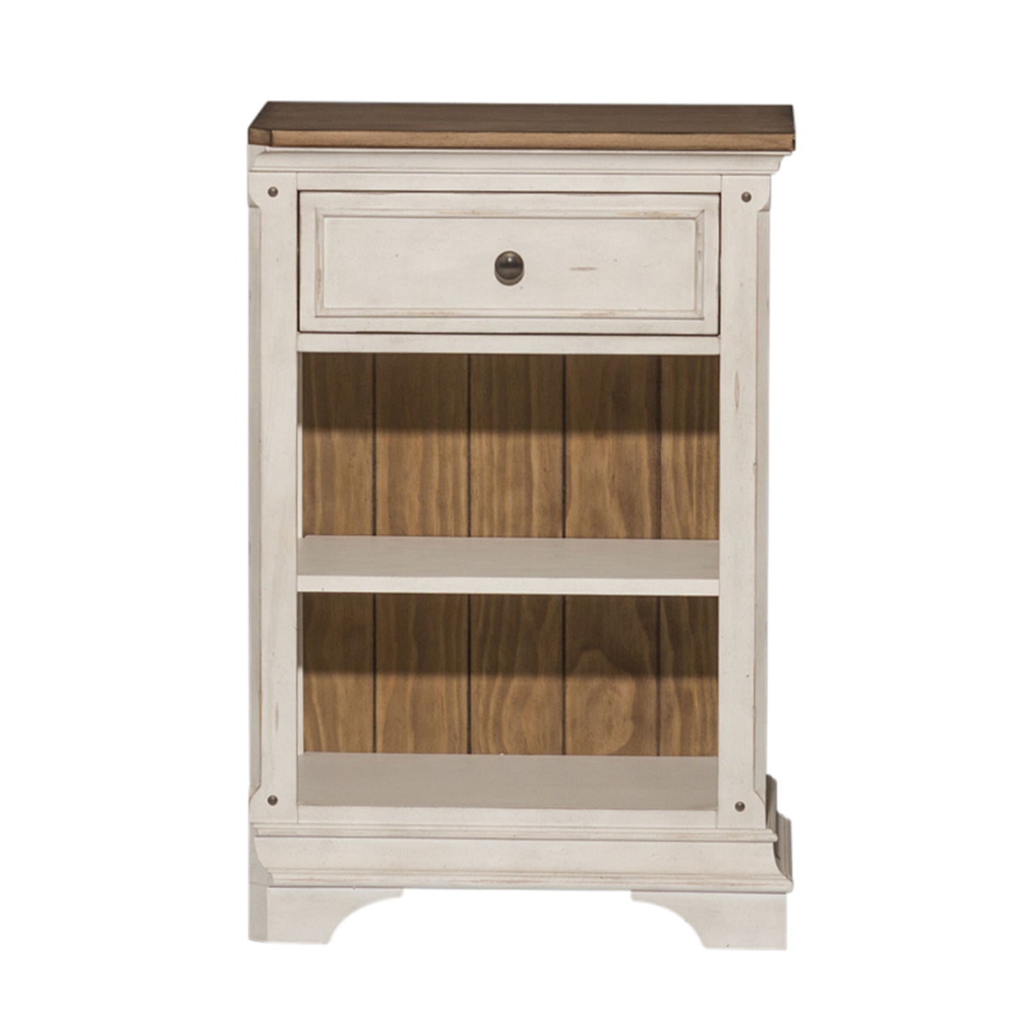 Morgan Creek - Right Pier Base - Antique White / Wirebrushed Tobacco Accents