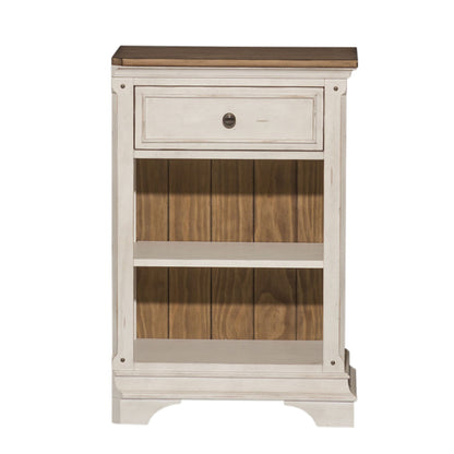 Morgan Creek - Right Pier Base - Antique White / Wirebrushed Tobacco Accents