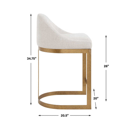 Ira - Counter Stool - Gold / Ivory