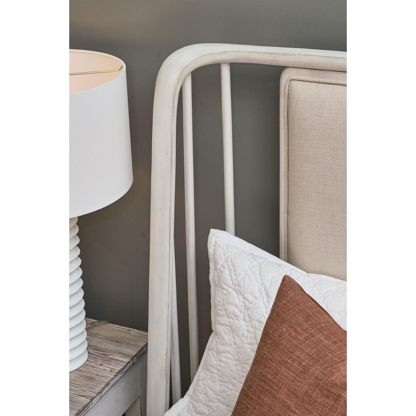 Maddox - Queen Upholstered Spindle Headboard - White