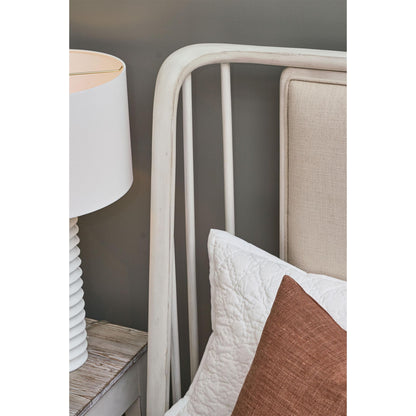 Maddox - King Upholstered Spindle Headboard - White