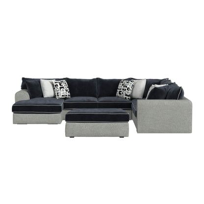 Klein - RHF Sofa With 3 Pillows - Bentley Ash / Zaftig Ebony