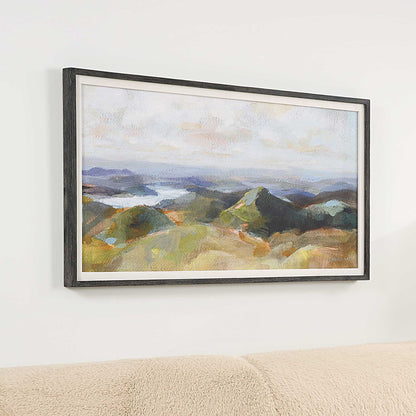 Above The Lakes - Framed Landscape Print - Gray