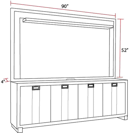 Ascent - 90" Panel Hutch - Dark Chocolate