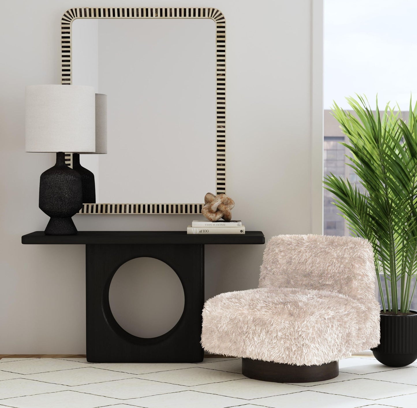Compass - Console Table Base - Black