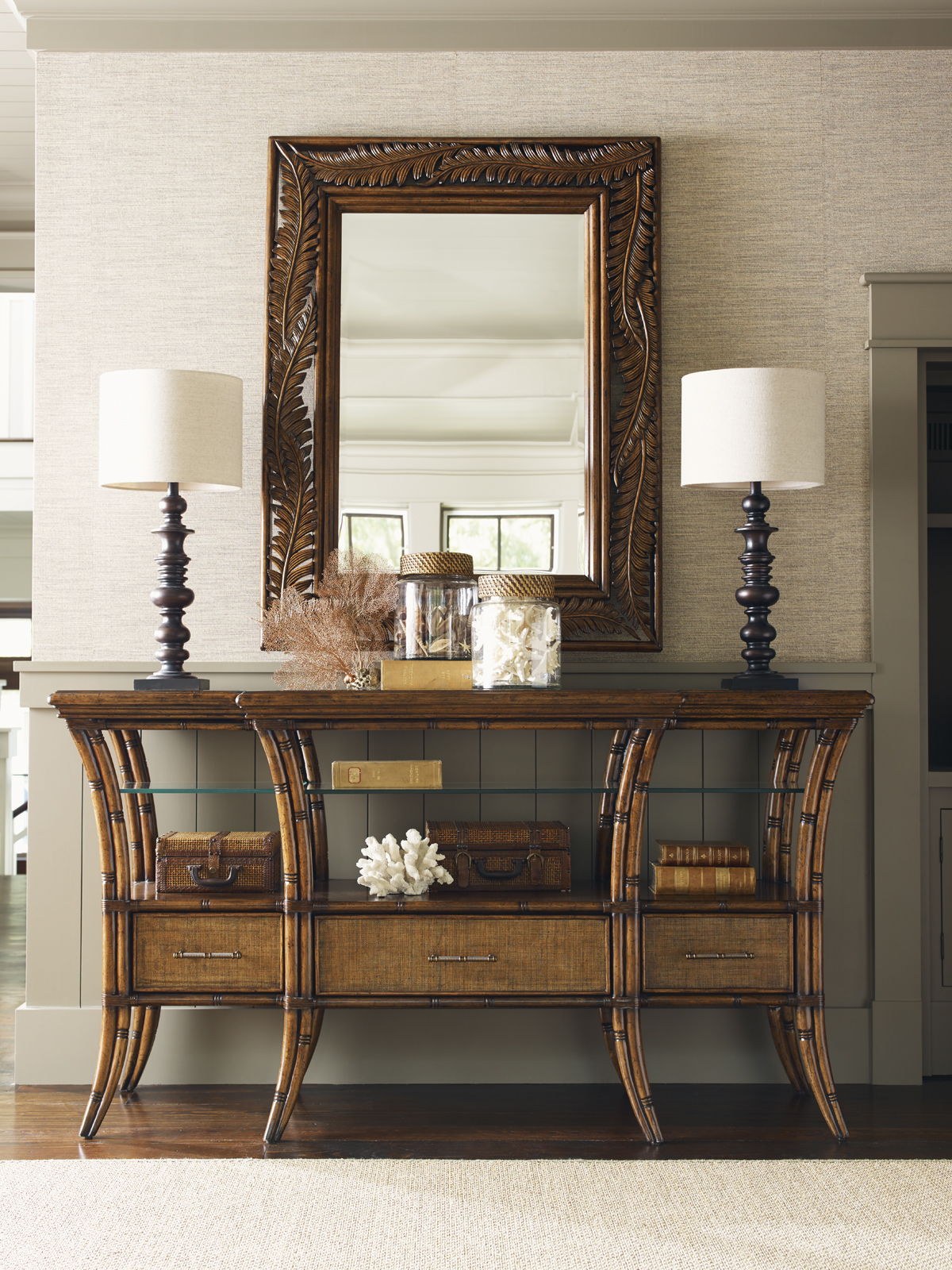 Bali Hai - Seabrook Landscape Mirror - Dark Brown