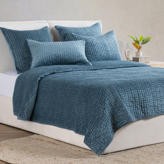 Bari - Velvet Sham - Stone Blue