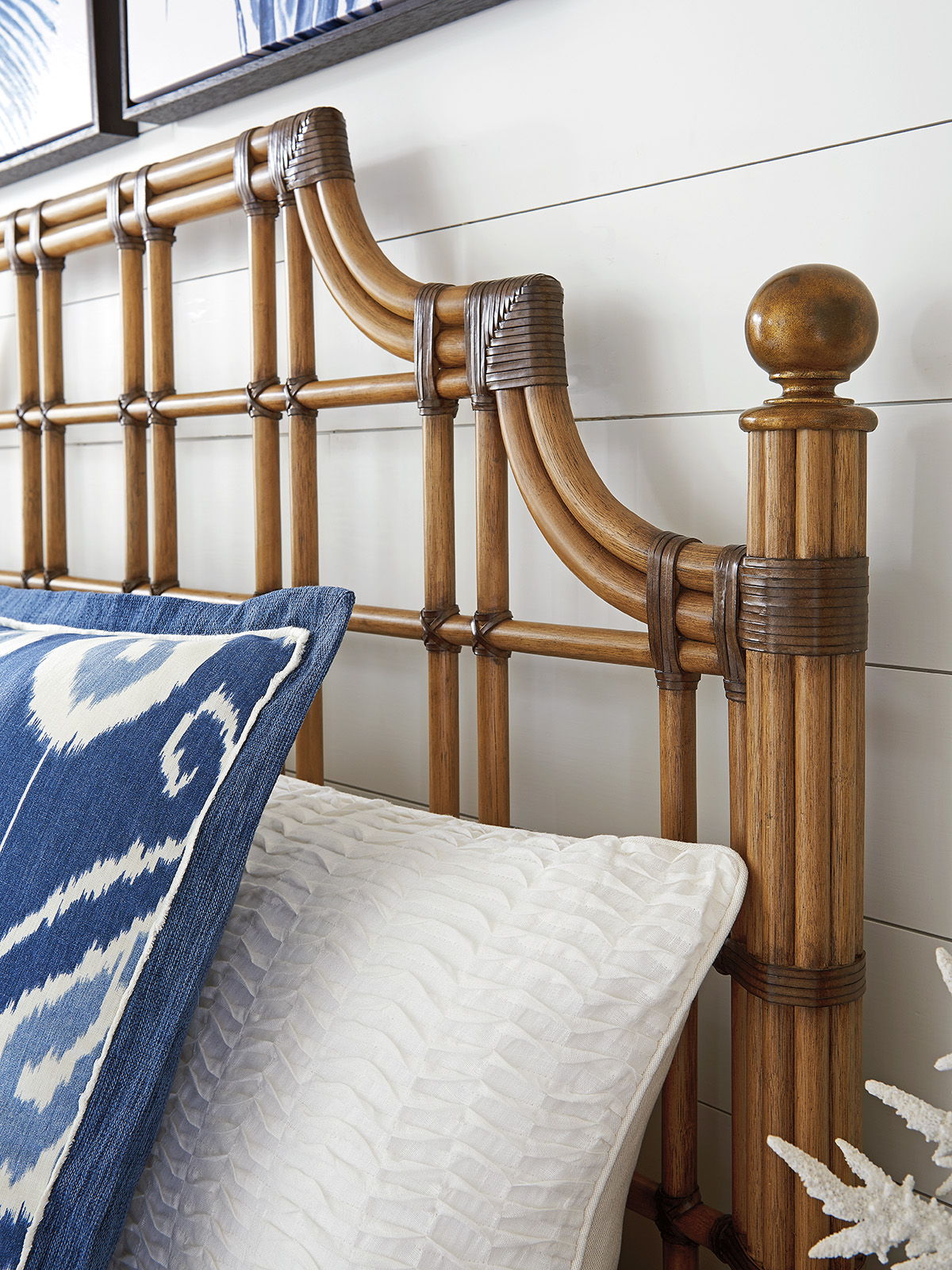 Twin Palms - St. Kitts Rattan Headboard 6/6 King - Light Brown