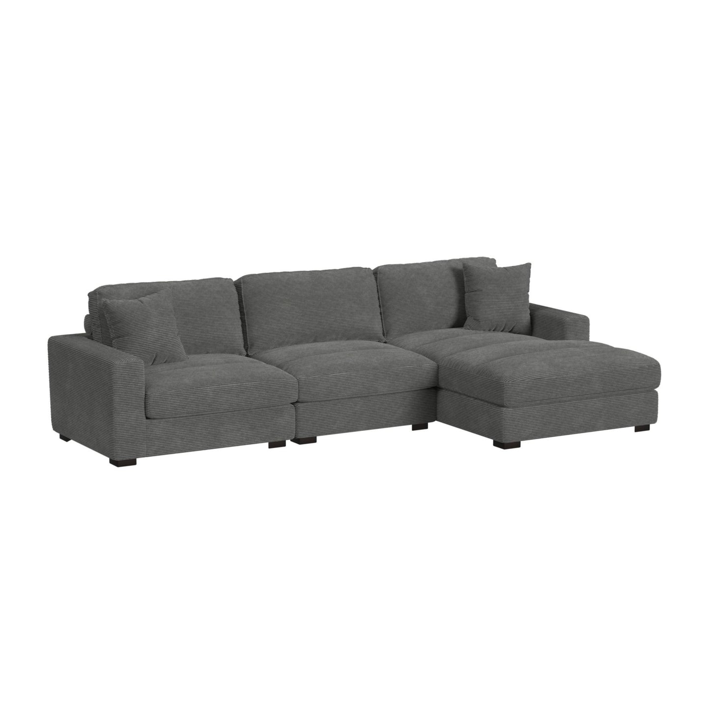 Arizona - Modular RHF Chaise With 1 Pillow 20" - Steno Charcoal