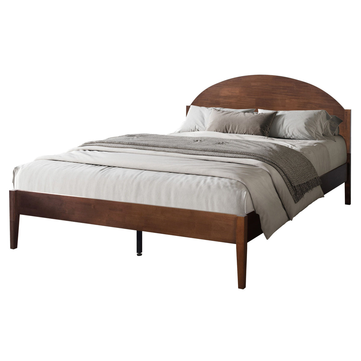 Rowland - 5/0 Queen Solid Wood Arched Headboard - Walnut
