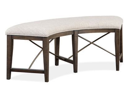 Westley Falls - Curved Bench With Upholstered Seat - Graphite