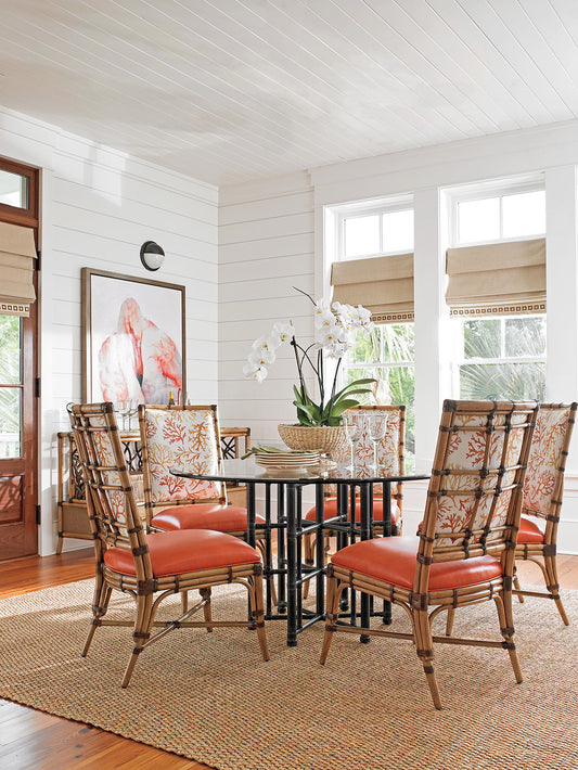 Twin Palms - Summer Isle Upholstered Side Chair - Light Brown / Orange