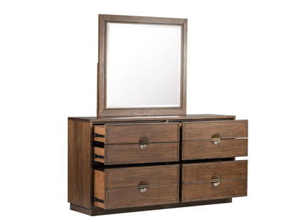 Selena - Double Drawer Dresser With Landscape Mirror - Brown
