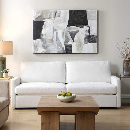 Folding - Time Framed Abstract Art - Black / Brown / Gray / White