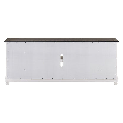 Fireplace TV Consoles - 417 80" Console With Fire FTS - White