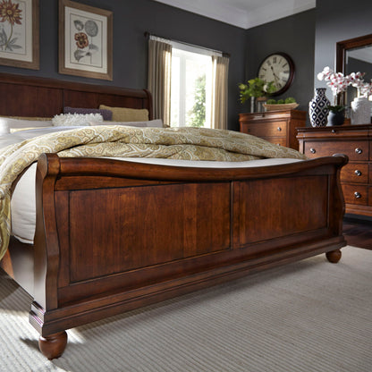 Rustic Traditions - King Sleigh Footboard - Rustic Cherry