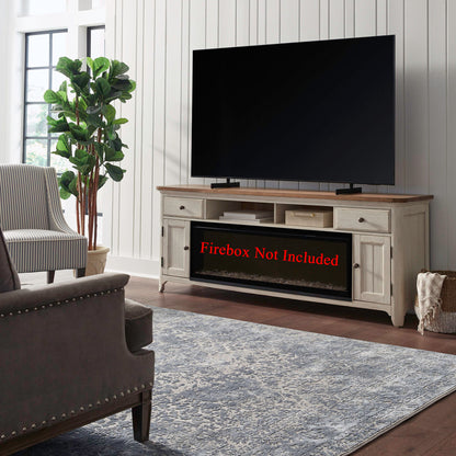 Fireplace TV Consoles - 79" Fireplace TV Console - Medium Brown