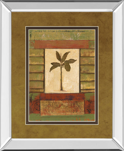 Cclassic Palm Il By Rebecca Burton - Mirror Framed Print Wall Art - Light Brown