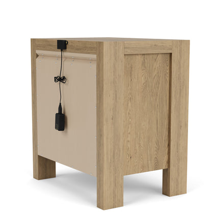 Davie - Wood One Drawer Nightstand - Light Brown