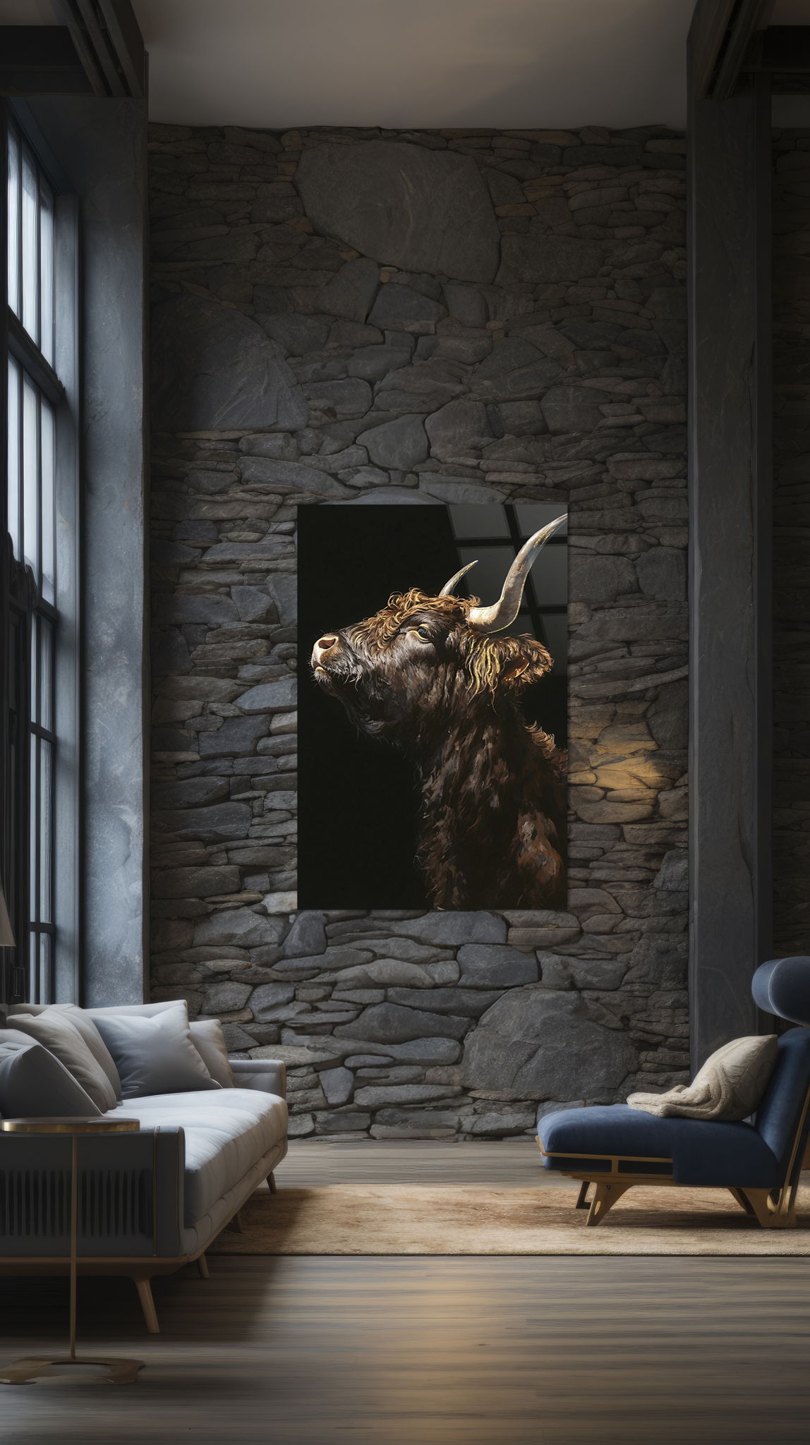 "Noble Highland" Tempered Glass - Brown / Black