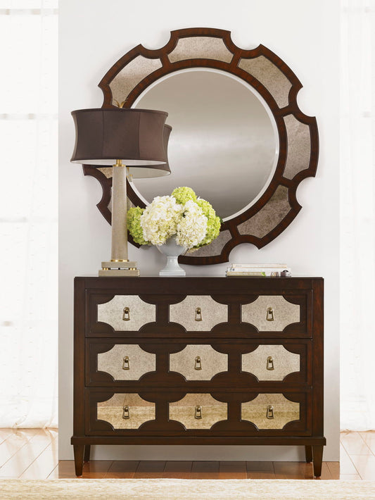 Kensington Place - Del Mar Round Mirror - Dark Brown