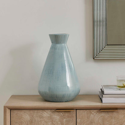 Flare Spire - Indoor-Outdoor Ceramic Vase - Blue