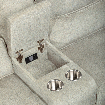 Remsen - LAF Console Loveseat With Dual Power Headrest & Footrest - Latte