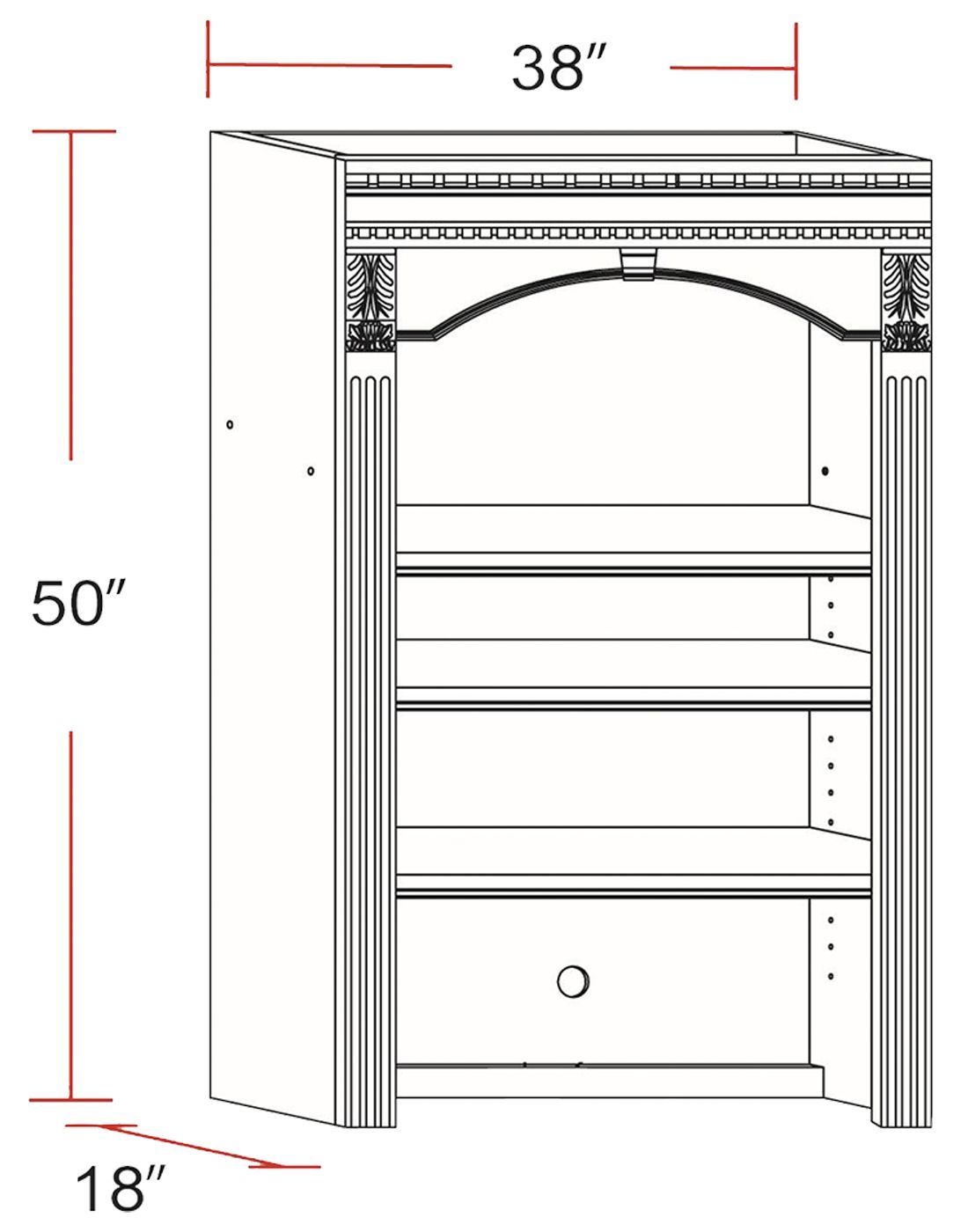 Huntington - Library Hutch - Antique Vintage Pecan